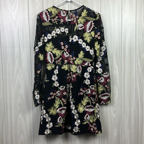 Hutch Floral Embroidered Mini Dress - Black and Green - Picture 7 of 7